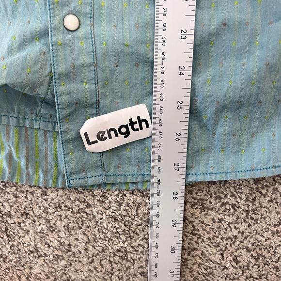 MOUNTAIN KHAKIS Mens M Blue Relaxed Fit El Camino Pearl Snap Western Rodeo Shirt - Picture 8 of 9